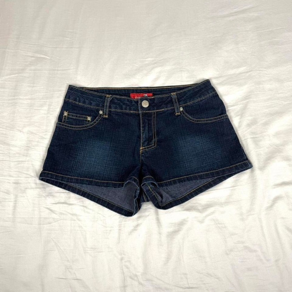 Vintage y2k Gasoline dark wash mini denim jean shorts